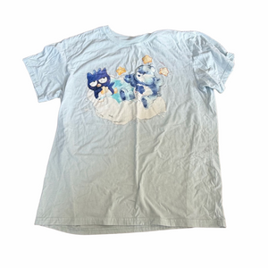 Care Bear and Badtz-Maru Hello Kitty And Friends Light Blue Short Sleeve Tee